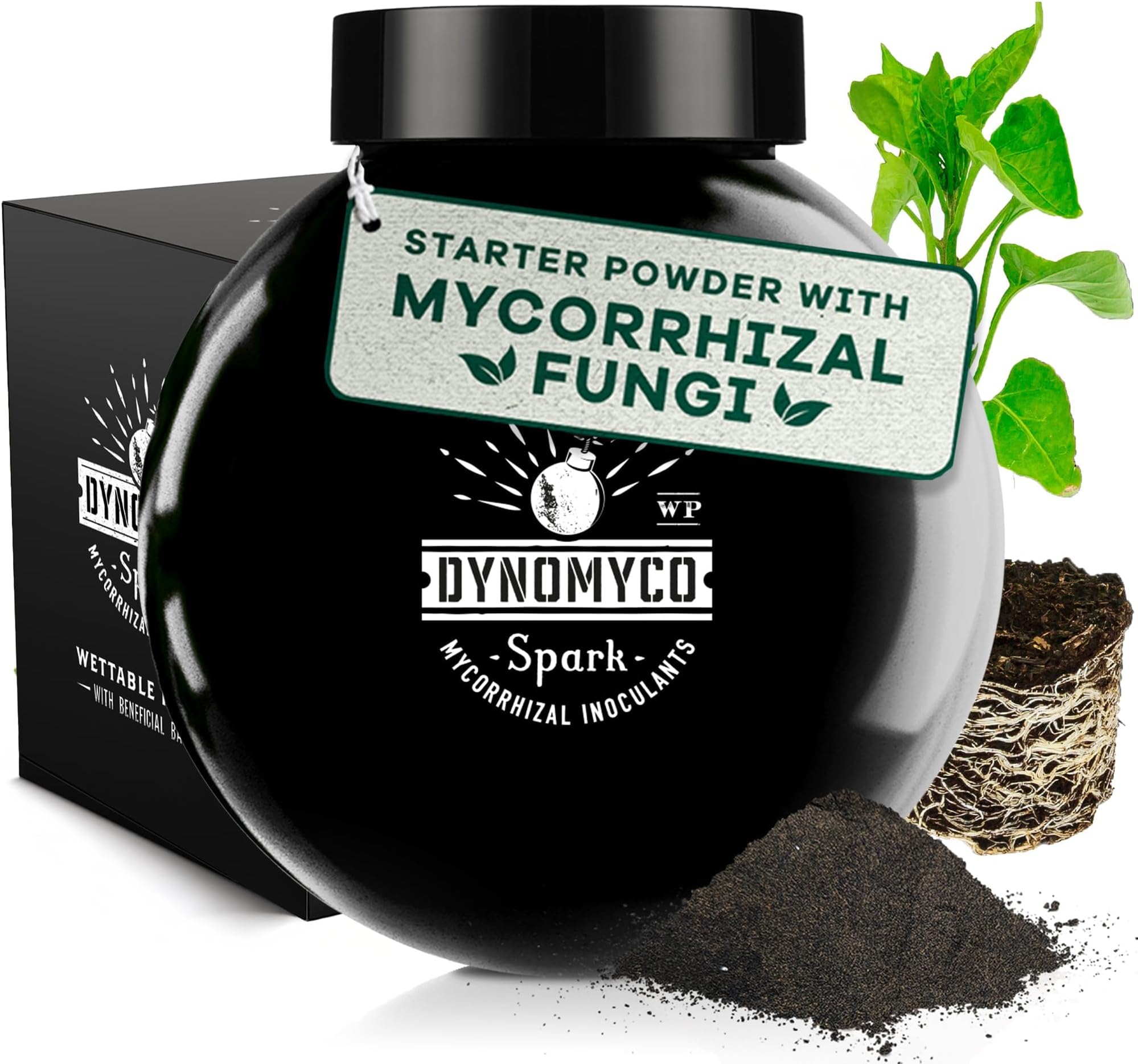 Spark Mycorrhizal Fungi, 6oz Wettable Powder โ 3-In-1 Root Enhancer Turbocharges Nutrient Uptake & Yield โ Treats 25 Plants, Indoor/Outdoor Bio-Stimulant โ Dissolves Fast in Seed Starter Soil