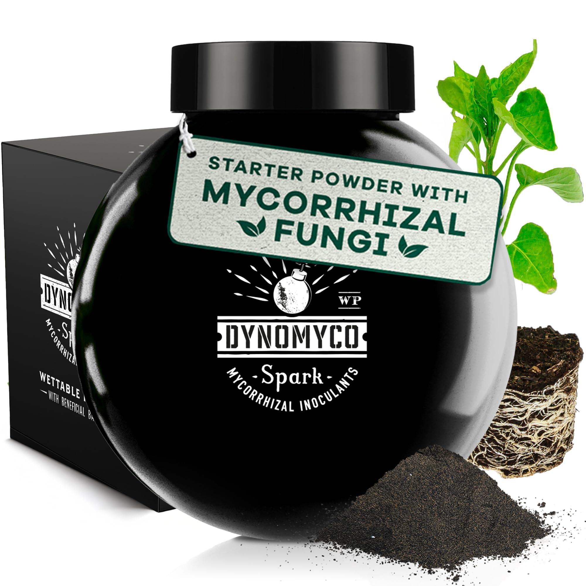 Spark WP Mycorrhizal Fungi, 6oz Wettable Powder – 3-In-1 Root Enhancer Amplifies Nutrient Uptake & Yield – Treats 38 Plants, Indoor/Outdoor Bio-Stimulant – Dissolves Fast in Seed Starter Soil