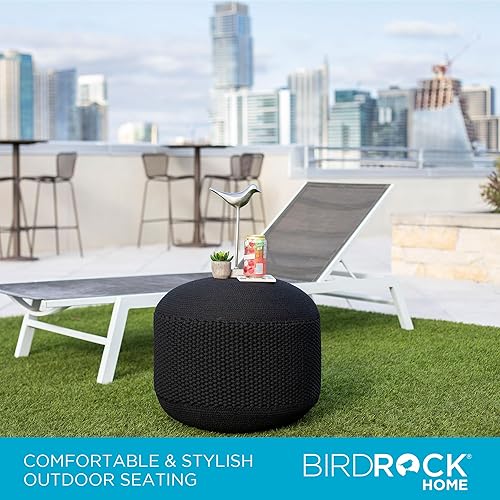 Miniatura 4 de BIRDROCK HOME Puf otomano para exteriores  Reposapiés impermeable para patio al aire libre  Puf grande para sala de estar  Gris oscuro