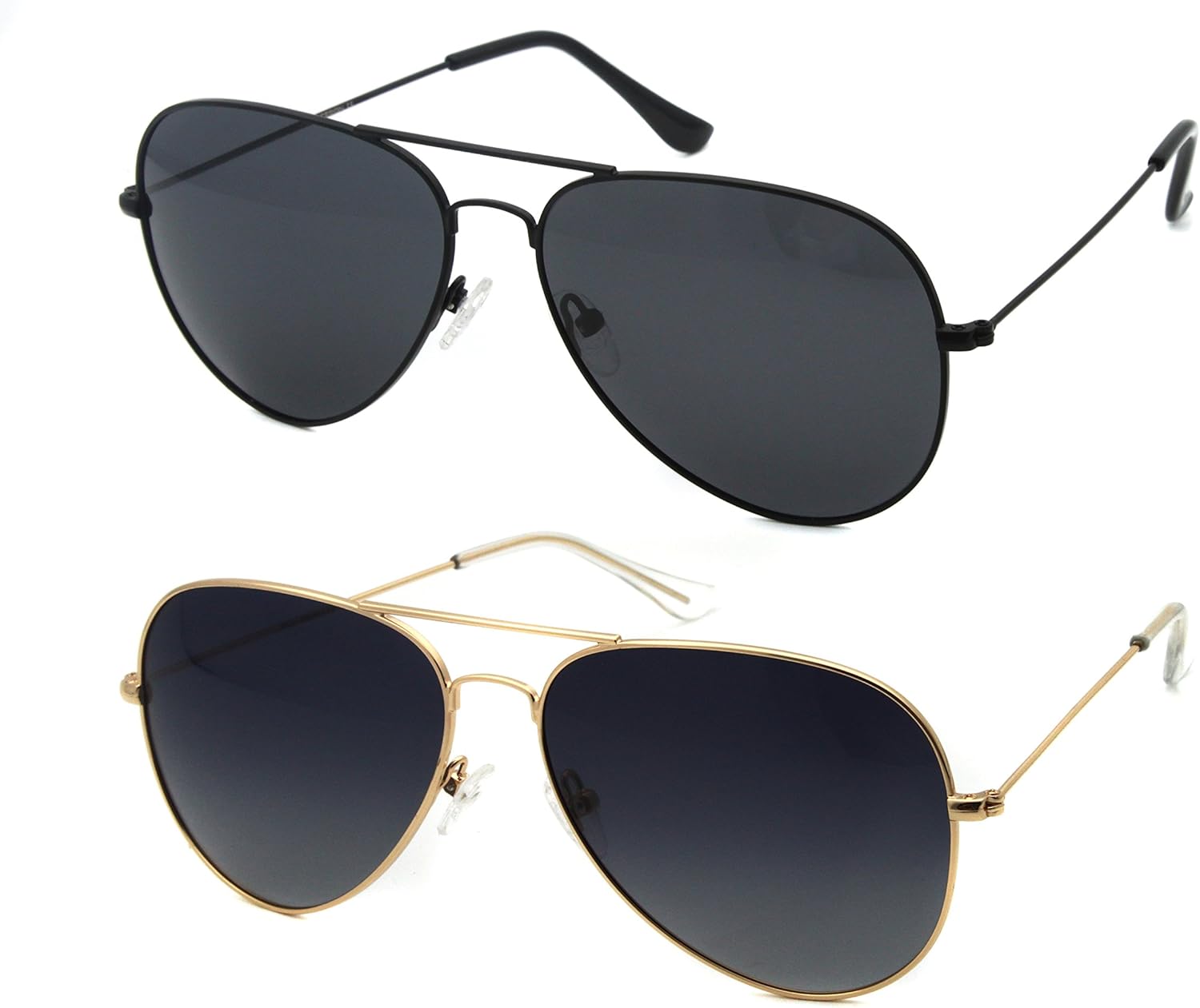 Oversized Aviator Sunglasses for Women Men Big Large UV Protection Pilot Sun Glasses Double Bridge Black Shades