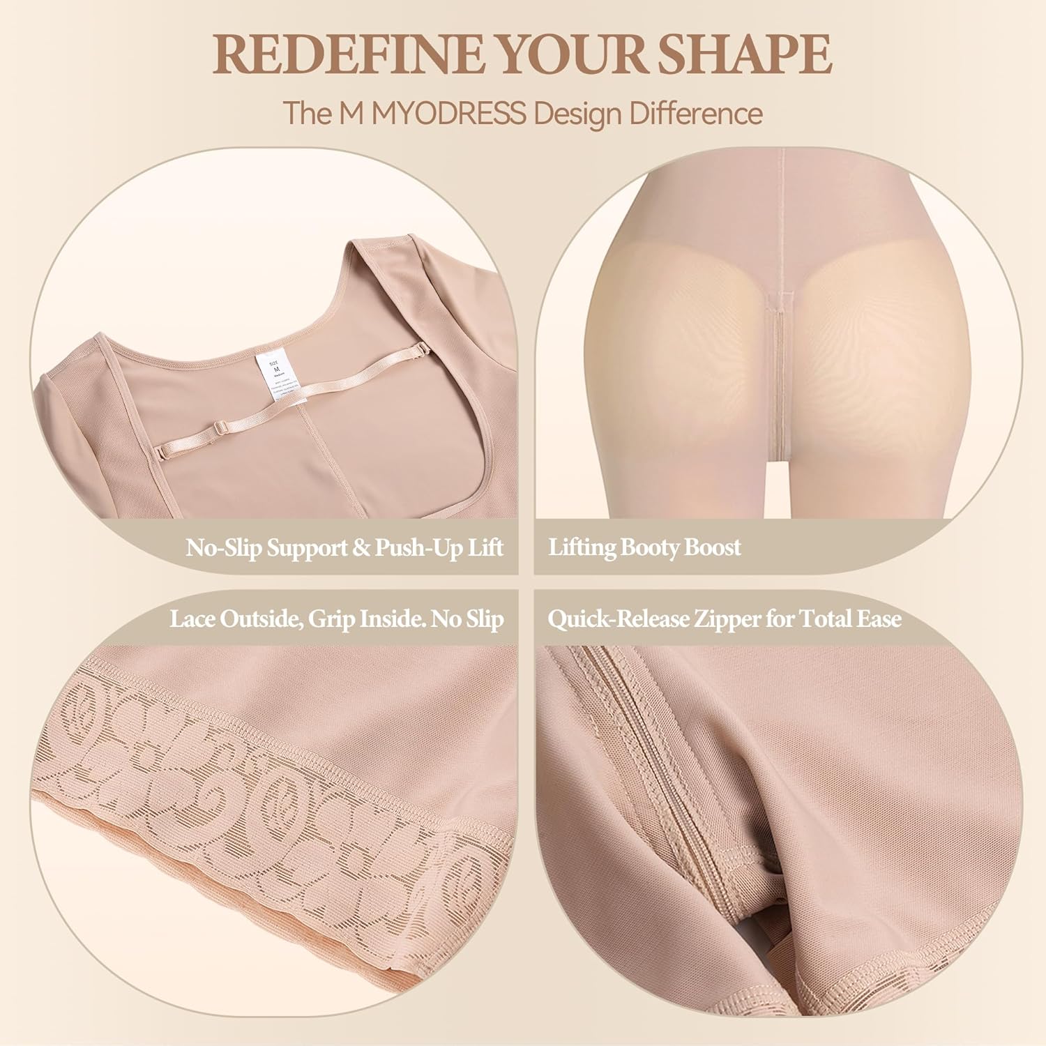 M MYODRESS Fajas Colombianas Moldeadoras Faja Body Shaper Tummy Control Bbl Faja Post Surgery Tummy Tuck Compression Garment - Image 6