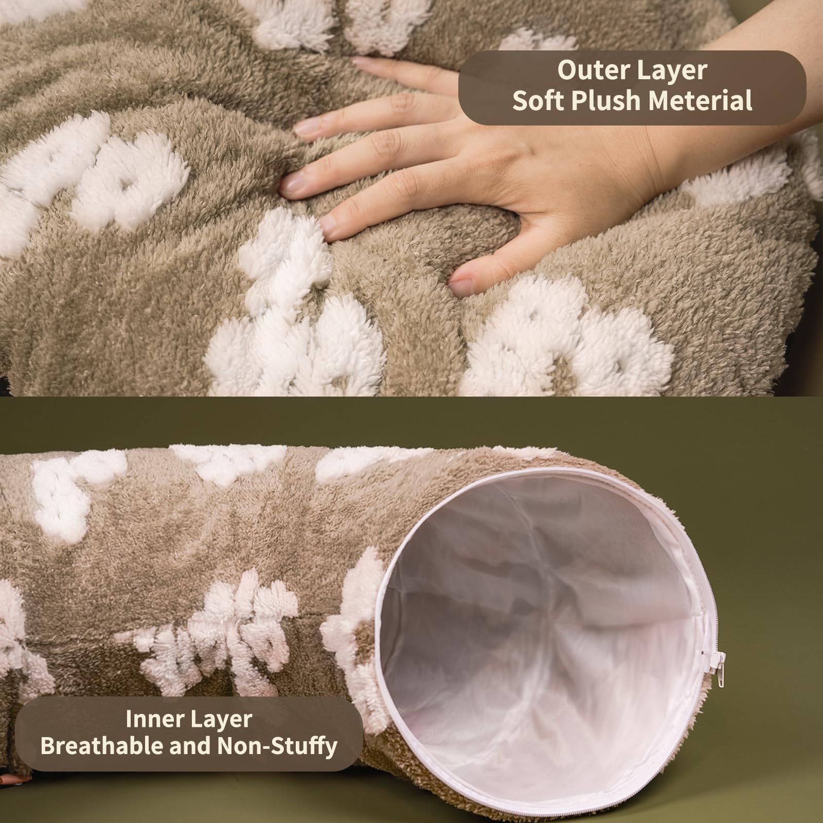Pesen Cama de túnel de Navidad para gatos con cojín suave, juguetes para gatos de interior que mejoran la unión entre mascotas y propietarios, fomentan la exploración y satisfacen los instintos