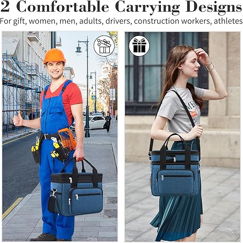 Miniatura 6 de Lonchera térmica extra grande de 23 litros con aislamiento térmico para hombres, doble cubierta, a prueba de fugas, resistente, con 4 paquetes de