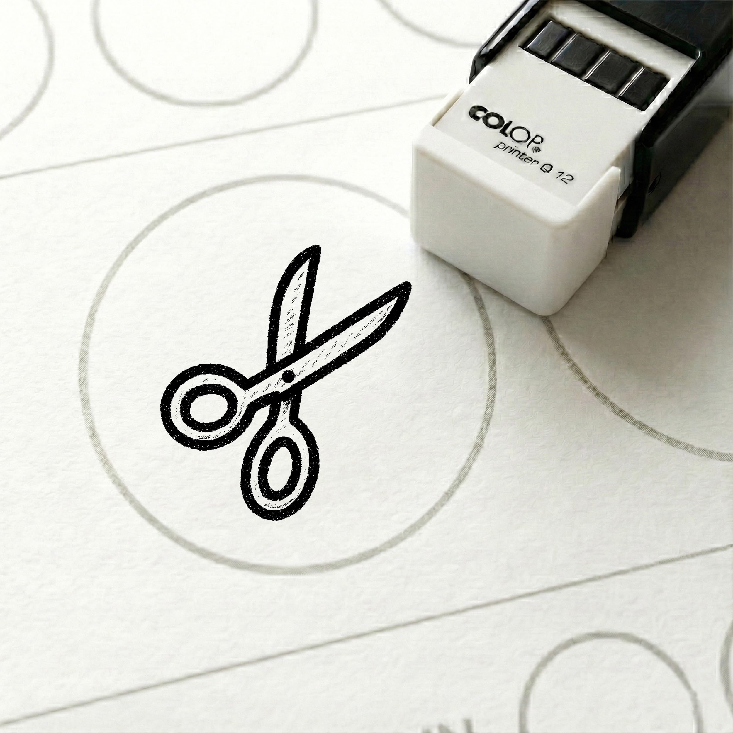 Dekolando Bonus Stamp Scissors 10 x 10 mm - Bonus Card Stamp for Hairdresser Hairstylist Salon Women's Hairdresser - Stamp Bonus Card Customer Card Stamp Card