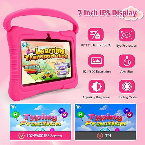 Miniatura 4 de Veidoo Tablet PC Android de 7 pulgadas para niños, 2 GB de RAM, 32 GB de ROM, protección ocular de seguridad, WiFi, cámara dual, juegos, aplicación