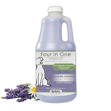WAHL 4-in-1 Calming Pet Shampoo ?�� Cleans, Conditions, Detangles, Moisturizes with Lavender Chamomile ?�� 64 Oz