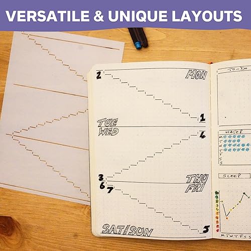 Miniatura 8 de Speedy Spreads - Plantillas de diario (diseños semanales #2), plantillas x6 para cuaderno de cuadrícula de puntos A5, ahorra tiempo en diseños de