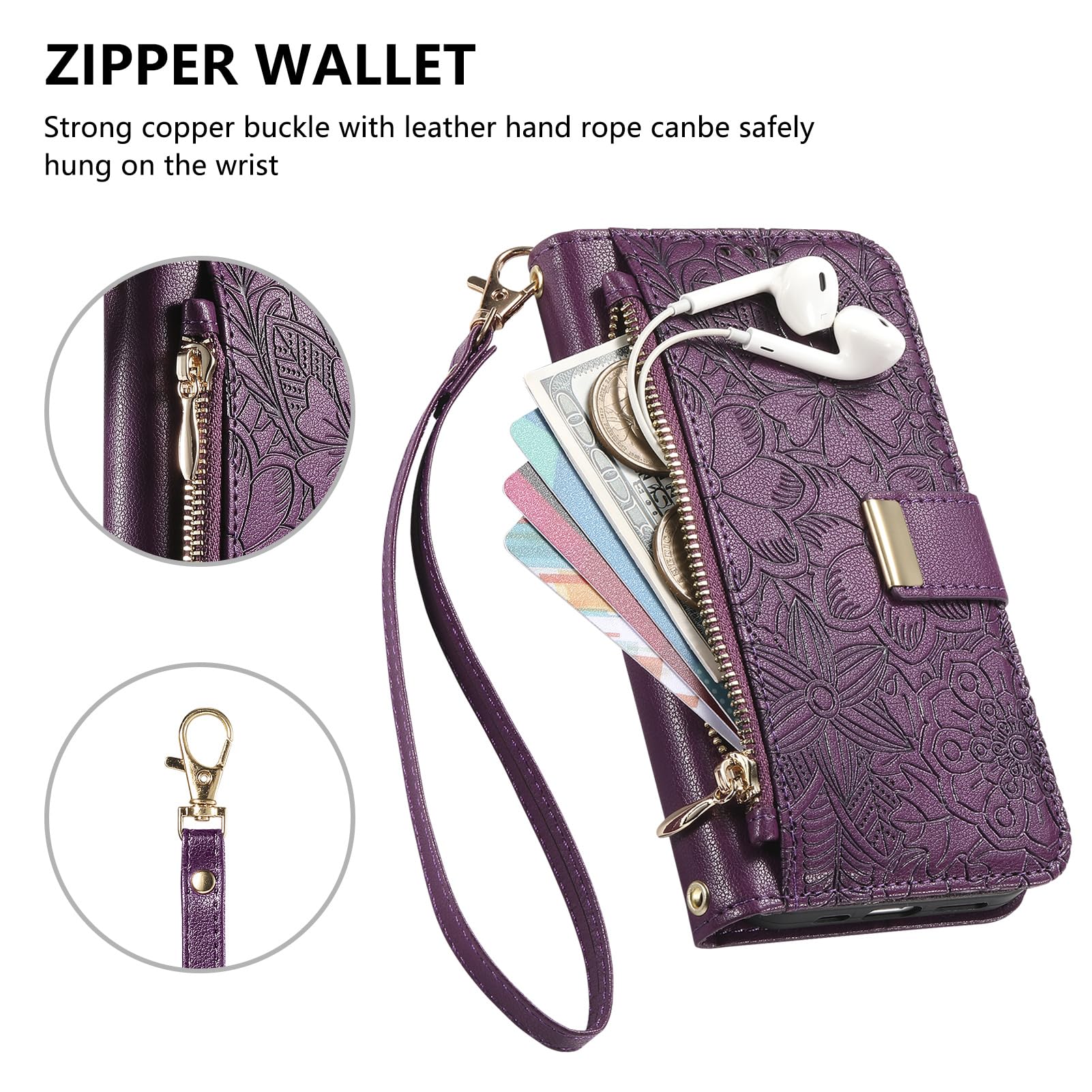 Auslbin Cover per Xiaomi Redmi Note 15 5G in pelle PU premium [slot per carte] [cavalletto] [magnete] [portafoglio] custodia protettiva antiurto per Redmi Note 15 5G Custodia Viola