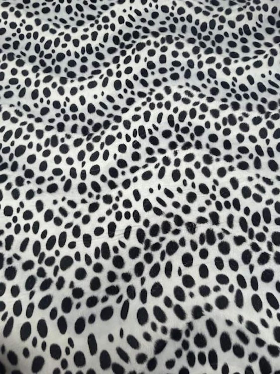 Dalmatian Print Velboa Faux Fur Fabric – Soft, Cozy Fabric for Costumes, Pillows & Home Decor | Valentina Textiles Inc. (1/2 Yard)