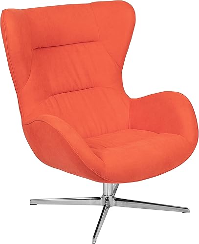 Miniatura 10 de Flash Furniture Silla de recepción lateral de tela naranja serie Egg Naranja (Orange Fabric),Tela Aqua,negro, cuero, (Black LeatherSoft),Gris