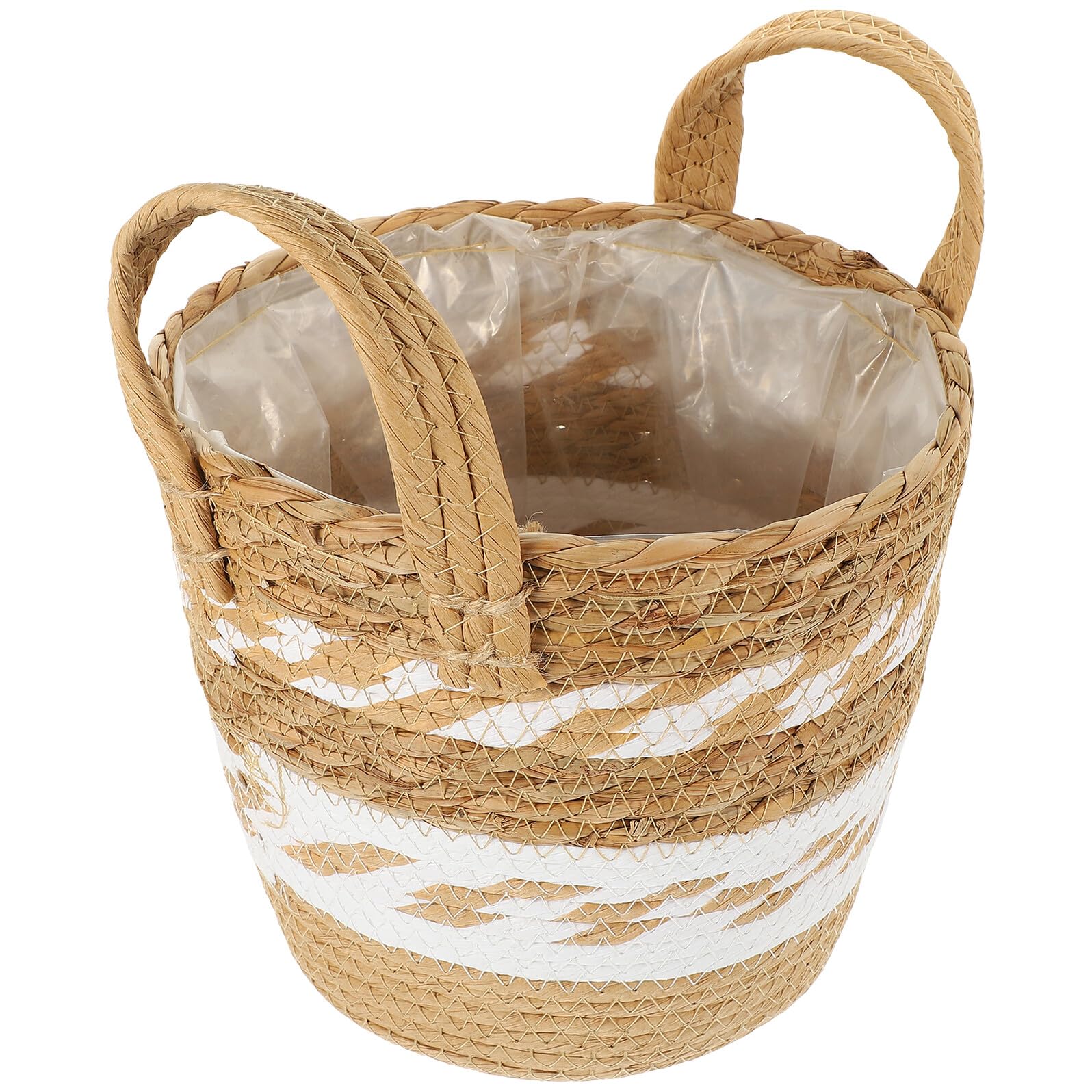 Panier tressé en jonc de mer naturel pour sublimer vos vieux pots de plantes