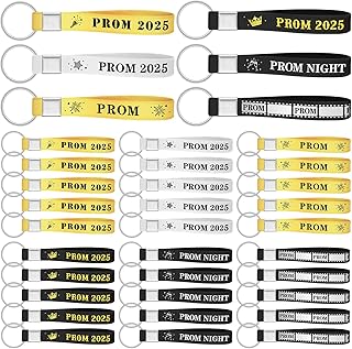 Bucherry Prom 2024 Keychain Silicone Rubber Prom Key Chains Bracelet Keychains Prom 2024 Party Favors Grad Gifts for Graduation Party(24 Pcs) - Buy now