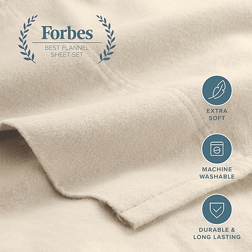 Vista 85 de Bare Home - Juego de sábanas de franela 100 % algodón, terciopelo suave y pesado, franela de doble cepillado, bolsillo profundo (Queen, color rojo)