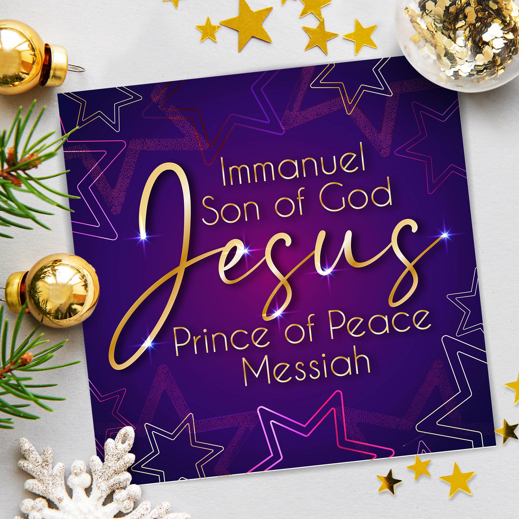 Lot De 25 Cartes De Noël Avec Inscription « Our Savior Is Born » Isaiah 9:6