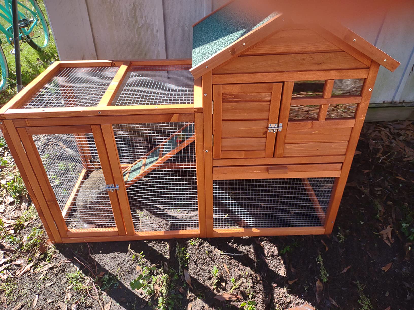 27/mo Finance Evedy Chicken Coops Rabbit Hutch Bunny Cage with Pull Out Tray, Ramp, Lockable