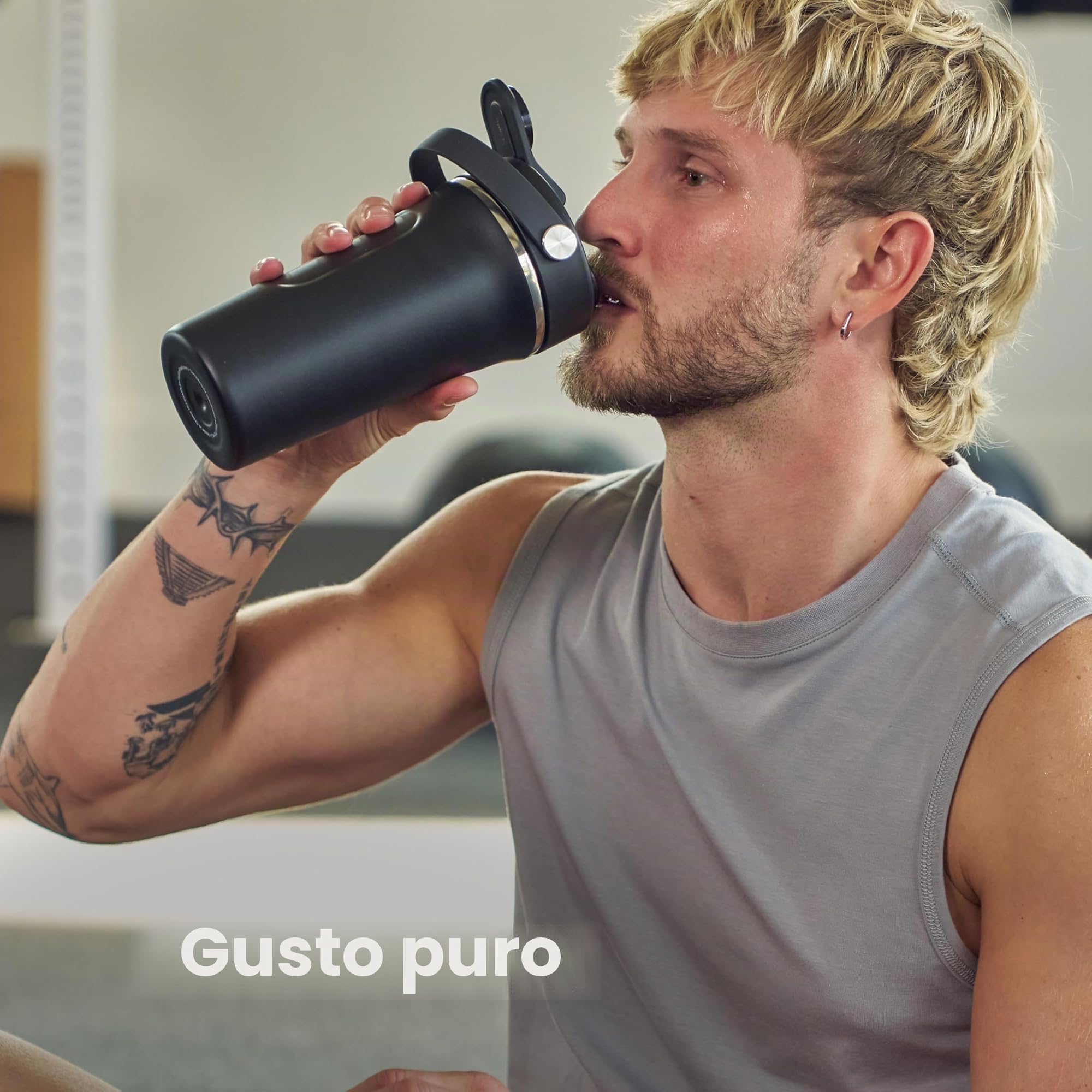 Hydro Flask - Insulated Stainless Steel Shaker Bottle 710 ml (24 oz) - Beccuccio a Chiusura Ermetica Flip Chug – Per Frullati Proteici e Integratori – Sfera Frusta – Freddo per 24 Ore - Mermaid Green