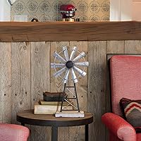 Vista 5 de MODE HOME Charming Tall Galvanized Windmill Decor, Metal Windmill Accent for Farmhouse Shelf Decor and Living Room, Adding a Touch of Rustic