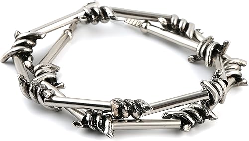 Miniatura 3 de Collar de alambre de púas para hombre de aleación de acero punk gótico 20 pulgadas de HZMAN