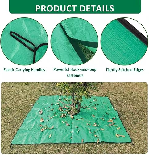 Miniatura 3 de Lona de paisaje, lona de recorte de arbustos, recolector de recorte de arbustos, lona de poda de 78.7 x 78.7 pulgadas con agujero, cuatro esquinas