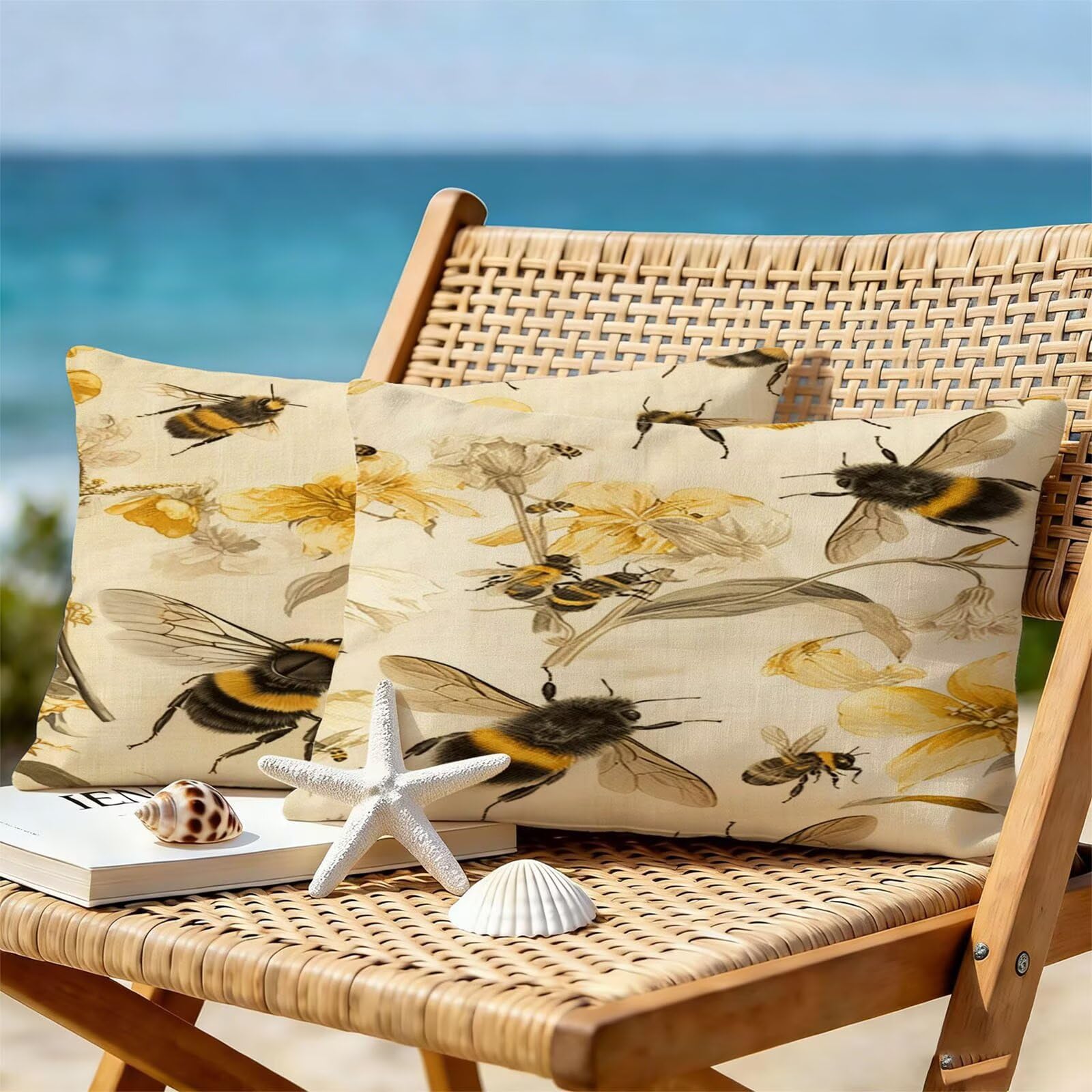 Générique Housse de Coussin Canapé Beige 30x50cm Exterieur Impermeable Animal Taie d'oreiller Décoratif Aesthetic Housse Coussin Decoration pour Chambre Sofa Jardin Balcon Terrasse Lot de 2. T-4162
