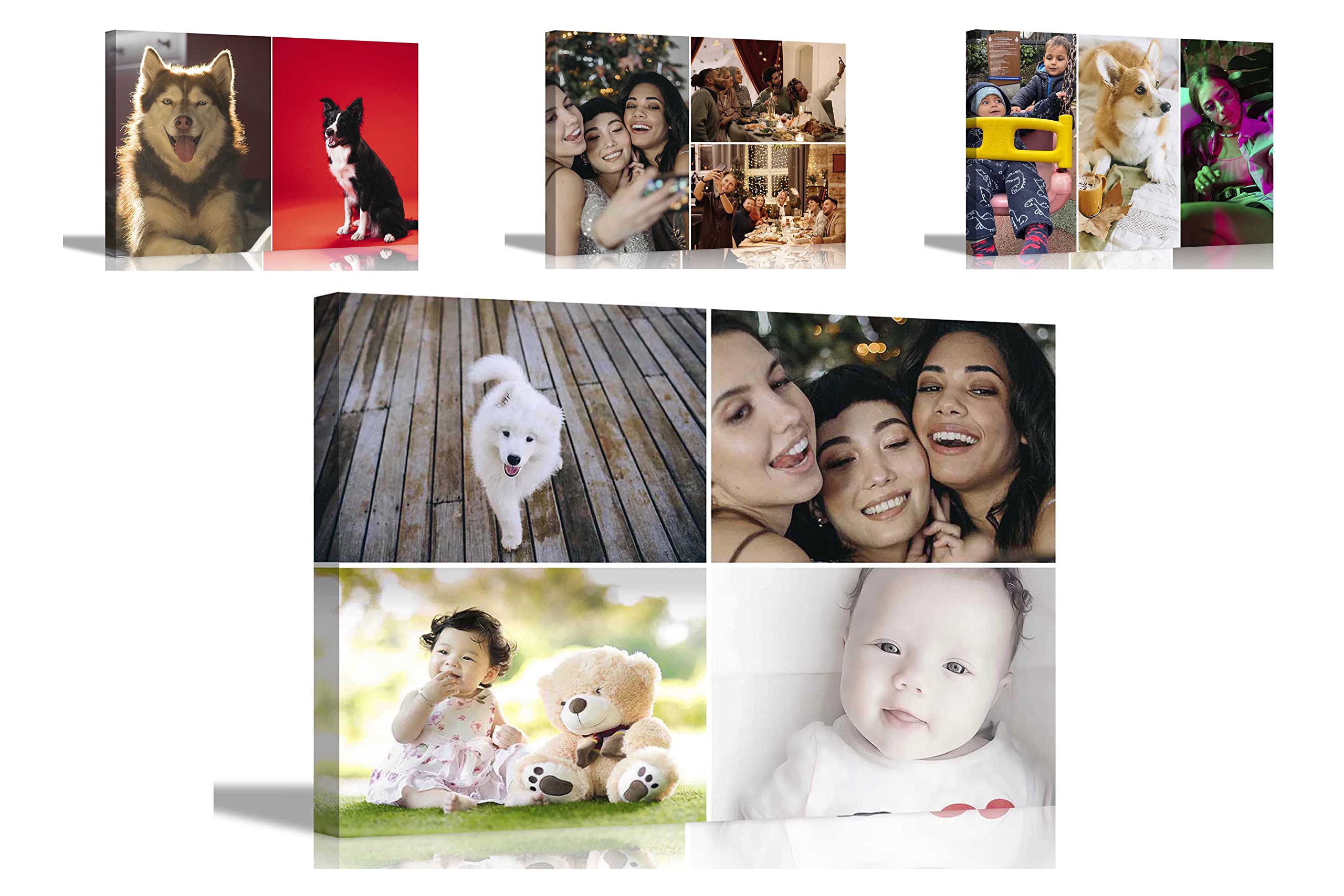 Artley Prints 4 Photos on Custom Canvas Prints Personalised Wall Art Hanging Decor for Home Office Baby, Wedding, Selfie Photos 60 x 40cm (24 x 16 inches) A2