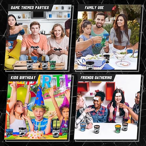 Miniatura 10 de 50 vasos de plástico para videojuegos de 16 onzas, recuerdos de fiesta de videojuegos para niños, suministros de fiesta de cumpleaños, vasos de