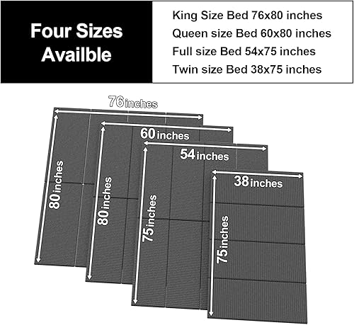 Miniatura 2 de Imperius Transpirable, minimiza el ruido, resistente a la humedad, soporte de cama de perfil bajo, cama doble grande de 0.394 in, caja de resorte
