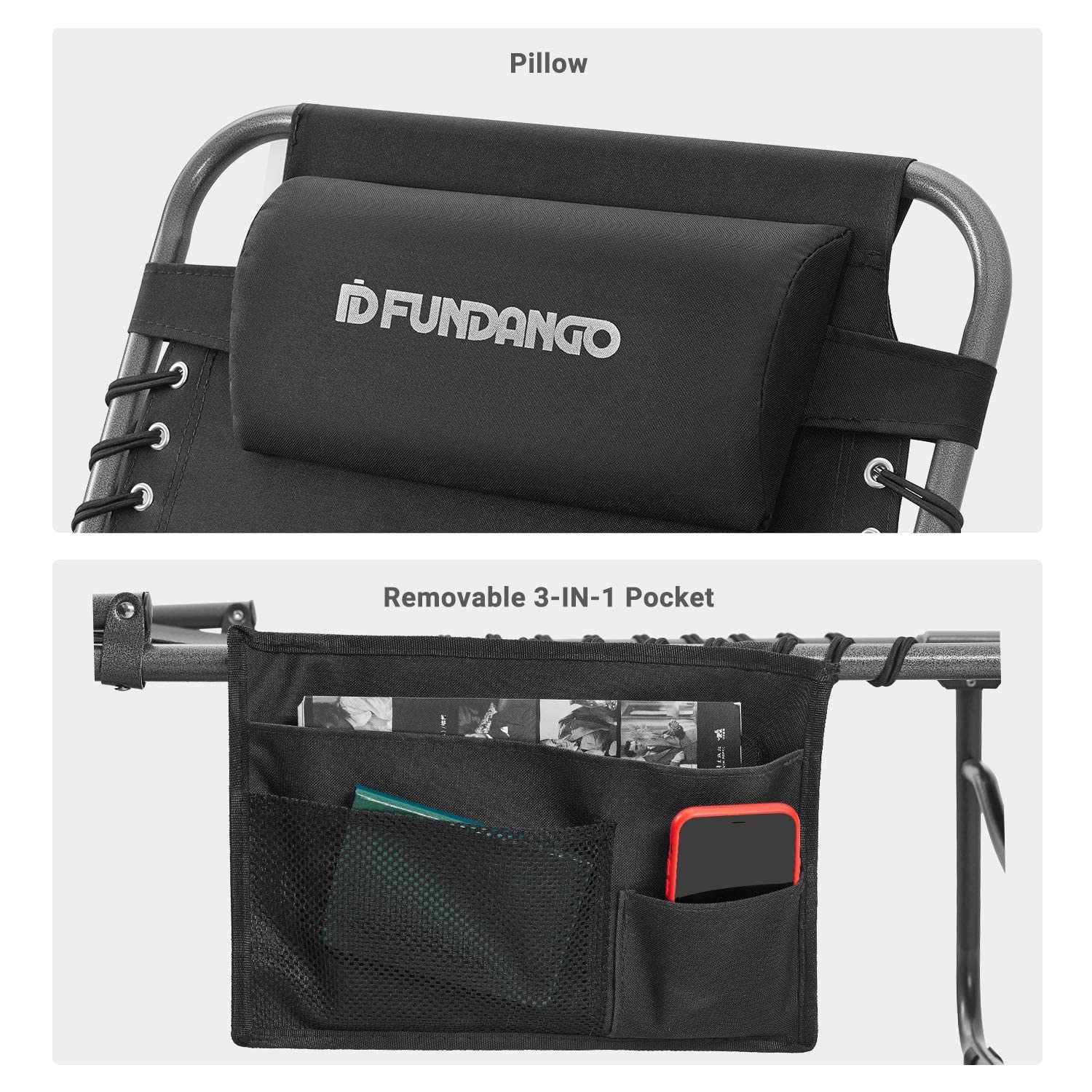 Buy FUNDANGO Folding Chaise Lounge Chair for Outdoor, Lawn, Patio