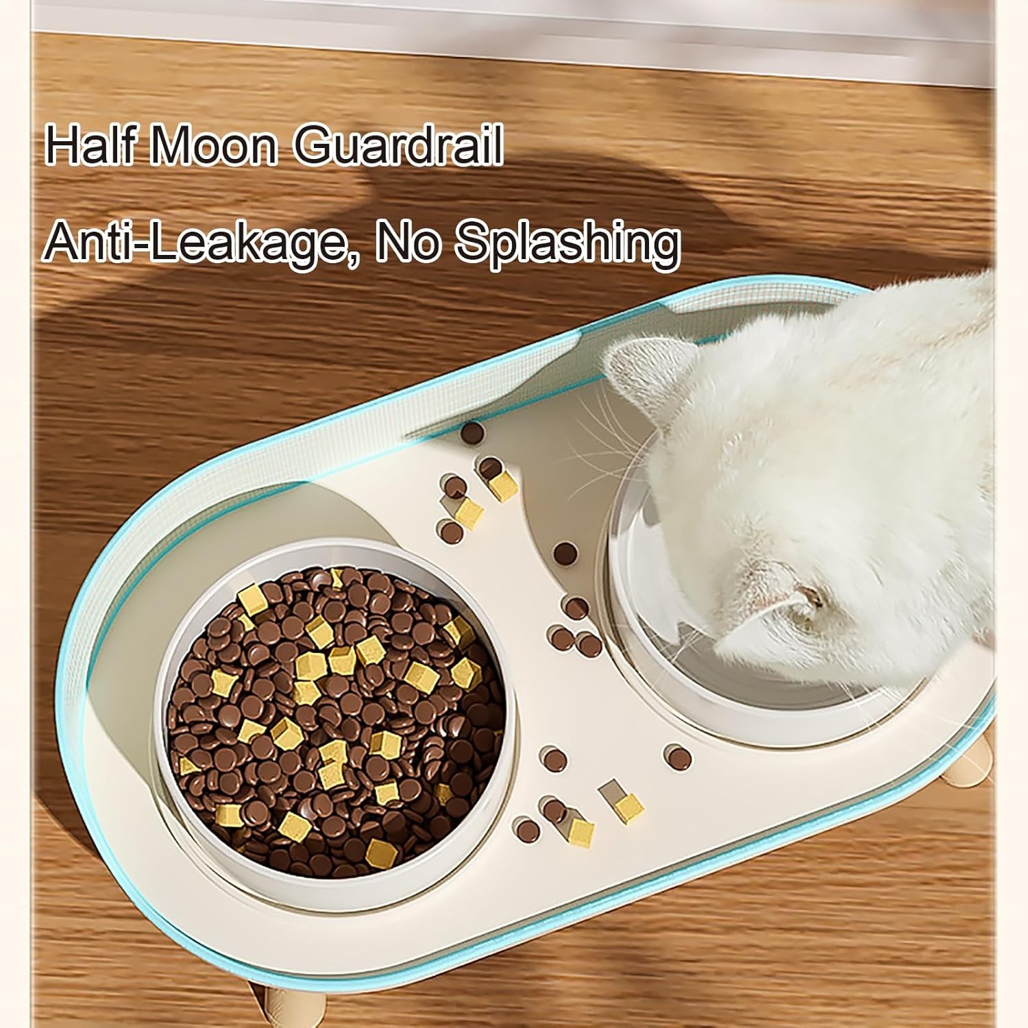 Ceramic Pet Bowl, Ceramic Pet Bowl Set for Cats and Dogs, Large Diameter Water Bowl, for Small Medium Sized, Pet Bowls (Color : White)