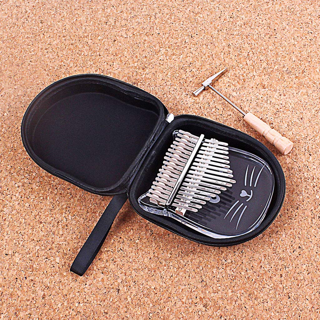Alnicov 17 touches Kalimba (forme de lapin) fabriqué à la main en acrylique avec des accessoires pour enfants et adultes