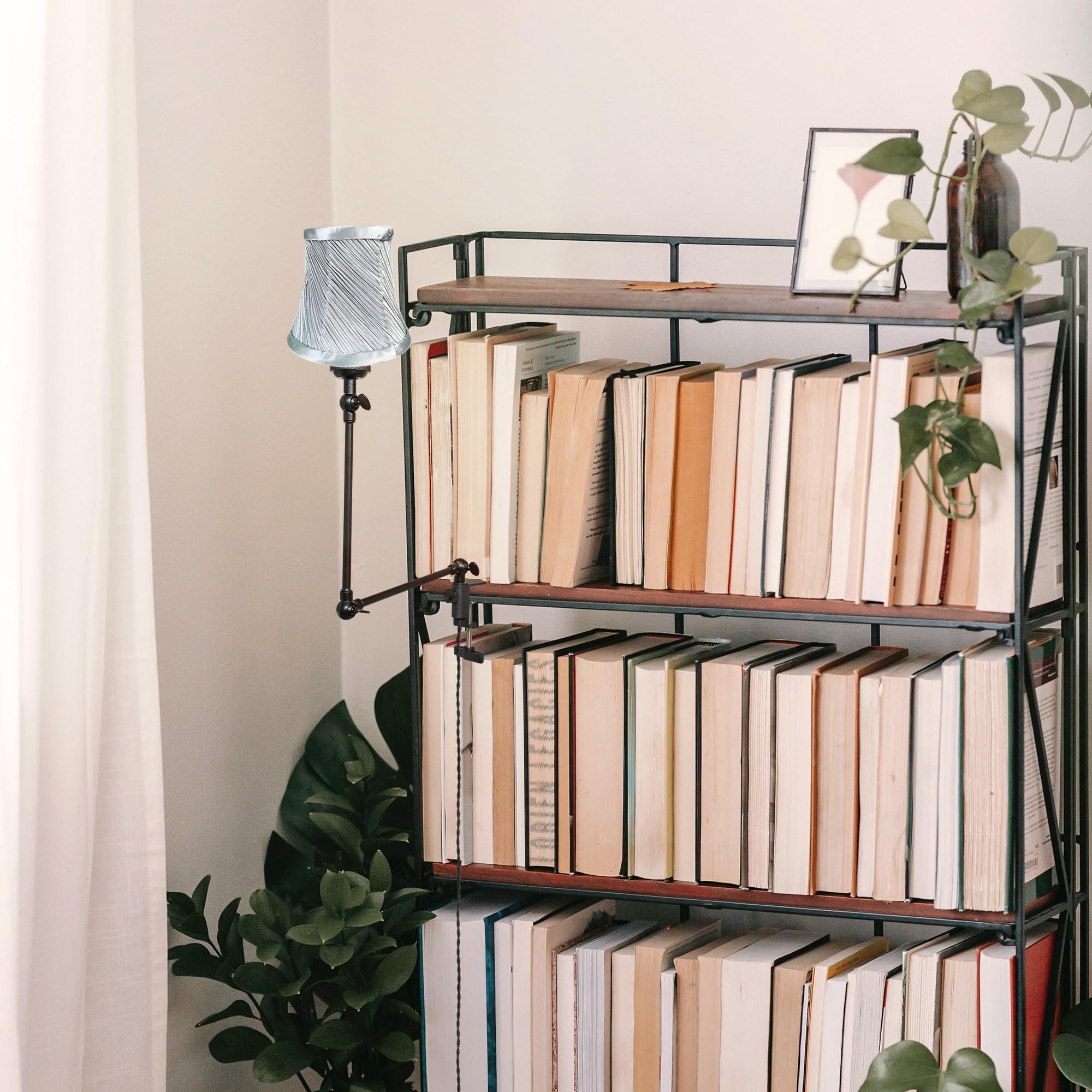 Klemmleuchte mit Fernsteuerung,1 Packung Leselampe mit 2,5 m Kabel, Dimmbar Nachttischlampe,Augenpflege Schreibtischlampe für Büro Heimgebrauch, E27 Lampenhalterung - DZ0330/12