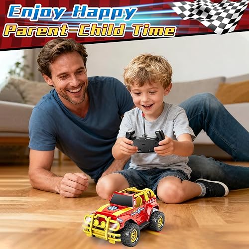 Miniatura 6 de Hymaz Coche de control remoto para niños 4-7, 8-12, 2.4Ghz escala 1:20, auto a control remoto, camión todoterreno con faro, para interiores y