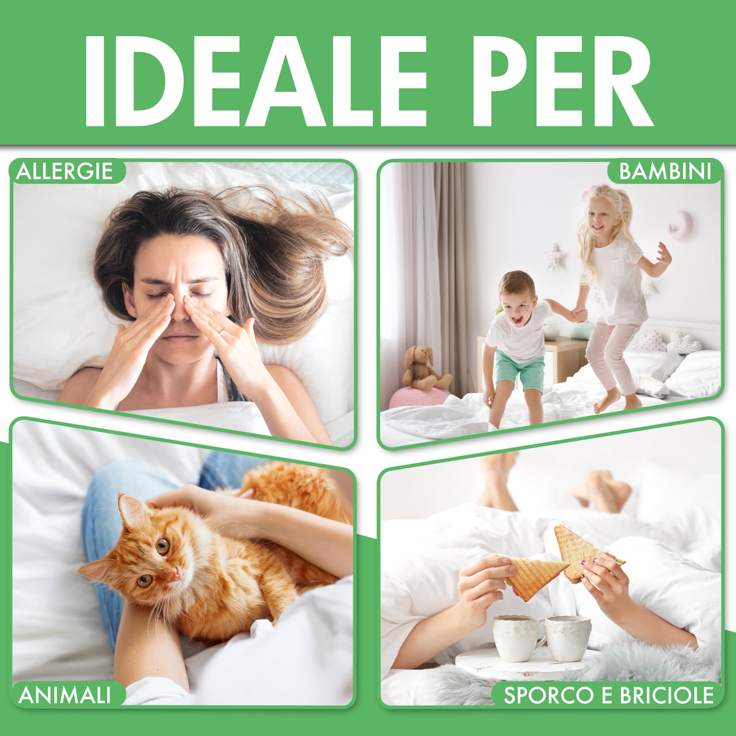 Welldora Coprimaterasso Antiacaro Premium – Copri Materasso Antiacaro Anallergico Testato - Rivestimento con Cerniera - Biancheria da Letto Anallergica (160x200x28cm)