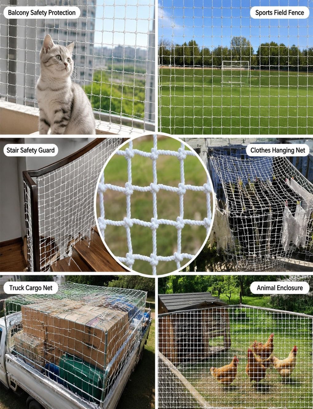 Filet Sécurité Balcon 6mm, Filet Protection Chantier et Clôture
