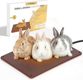 Small Animal Heating Pad, Small Animal Bed, Large Outdoor/Indoor Winter Thermal Heating Pad for Rabbits, Guinea Pigs & Chickens, Waterproof & Chew-Resistant, 30W Energy-Efficient, 15.7" x 11"