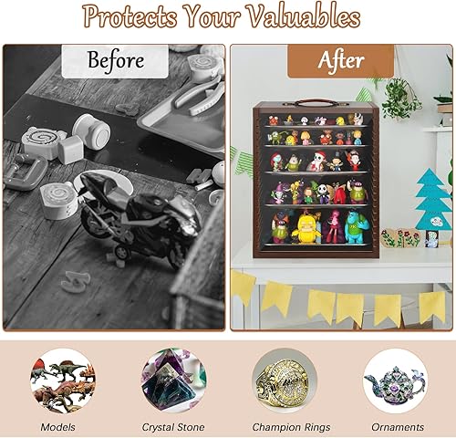 Miniatura 6 de Vitrina en miniatura para coleccionables, miniaturas, estuche, estantes de exhibición, estante para coleccionables para figuras de acción mini,