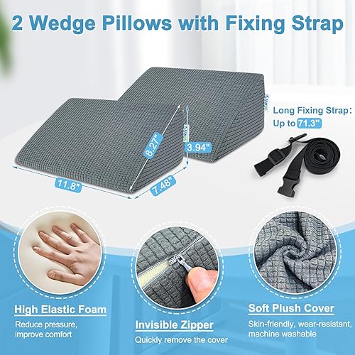 Miniatura 3 de KAAMOS Cojines de apoyo lateral para silla de ruedas, soporte lateral para silla de ruedas, cojín de cuña de soporte lateral para personas mayores,