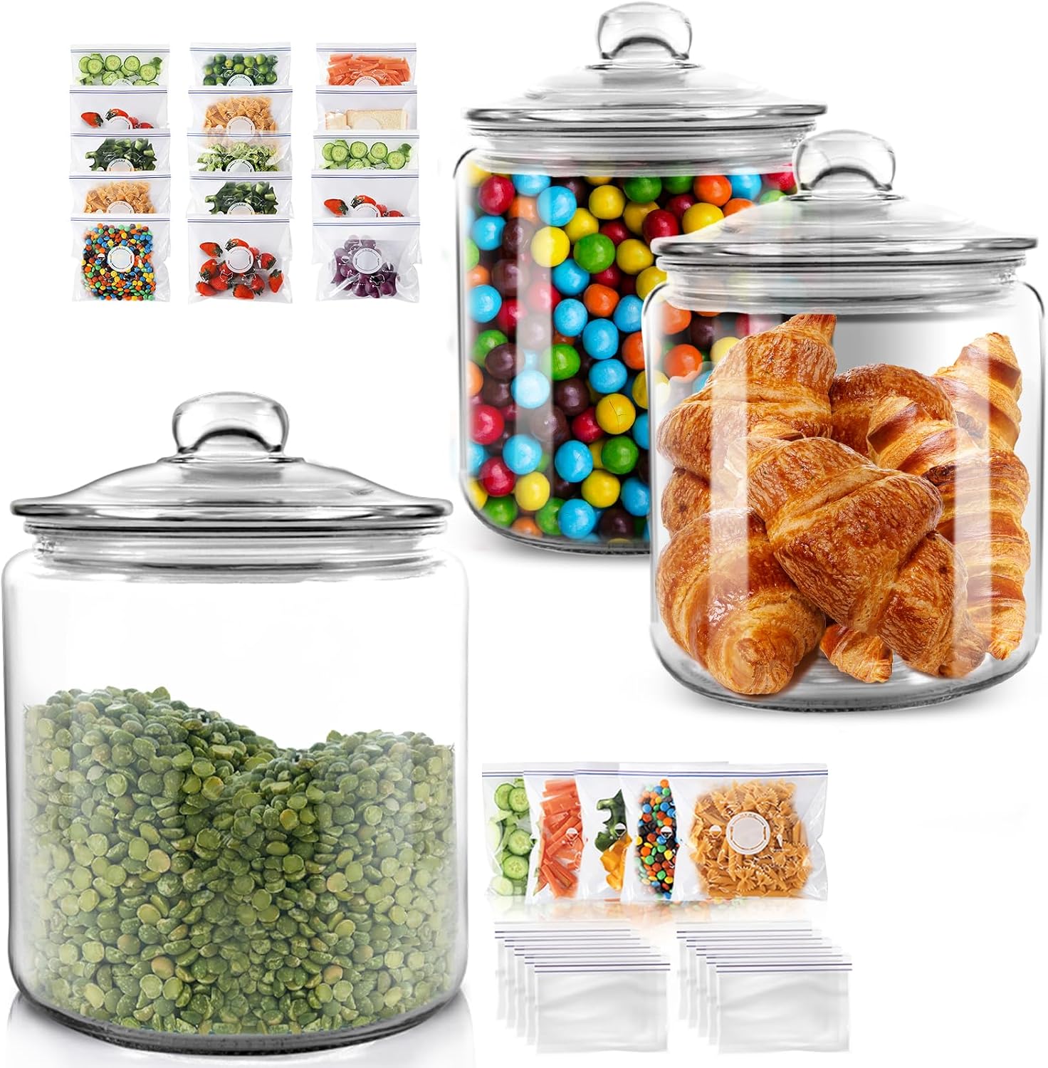 Amazon.com: Almcmy 1.5 Gallon Glass Jar + 2 Pack 1 Gallon Glass Jars ...