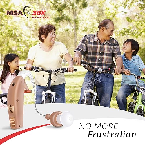 Miniatura 7 de MSA 30X My Tone Amplificador de sonido BTE PSAD  Amplificación 30X  Estación de recarga, 6 puntas de silicona y 1 cepillo de limpieza  Unisex  Oído