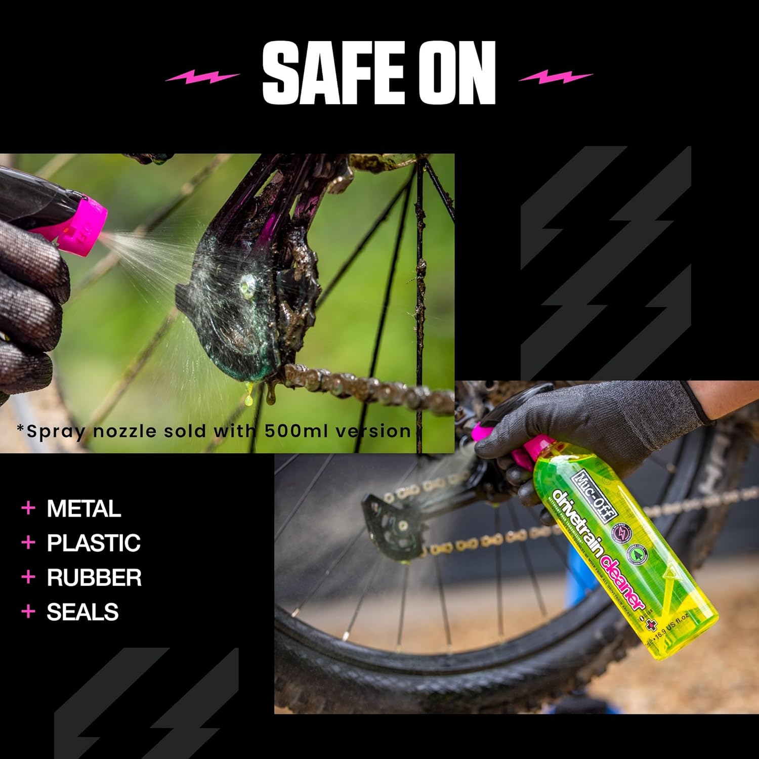 Muc-Off Bio Drivetrain Cleaner | Effective Biodegradable Bicycle Chain Cleaner and Degreaser Spray | Suitable for All Types of Bike