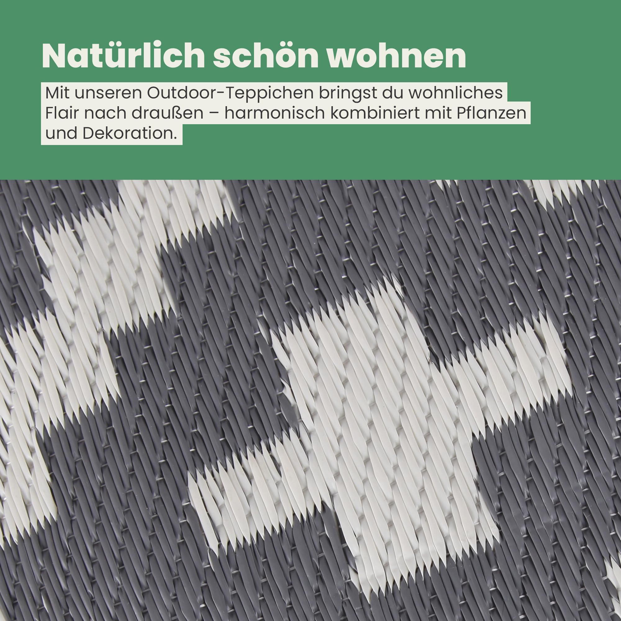 Bestlivings Outdoor Teppich Wetterfest und UV-Beständig (90x150cm / Ethno) Teppich aus Kunststoff für Garten, Balkon, Terrasse - Outdoorteppich