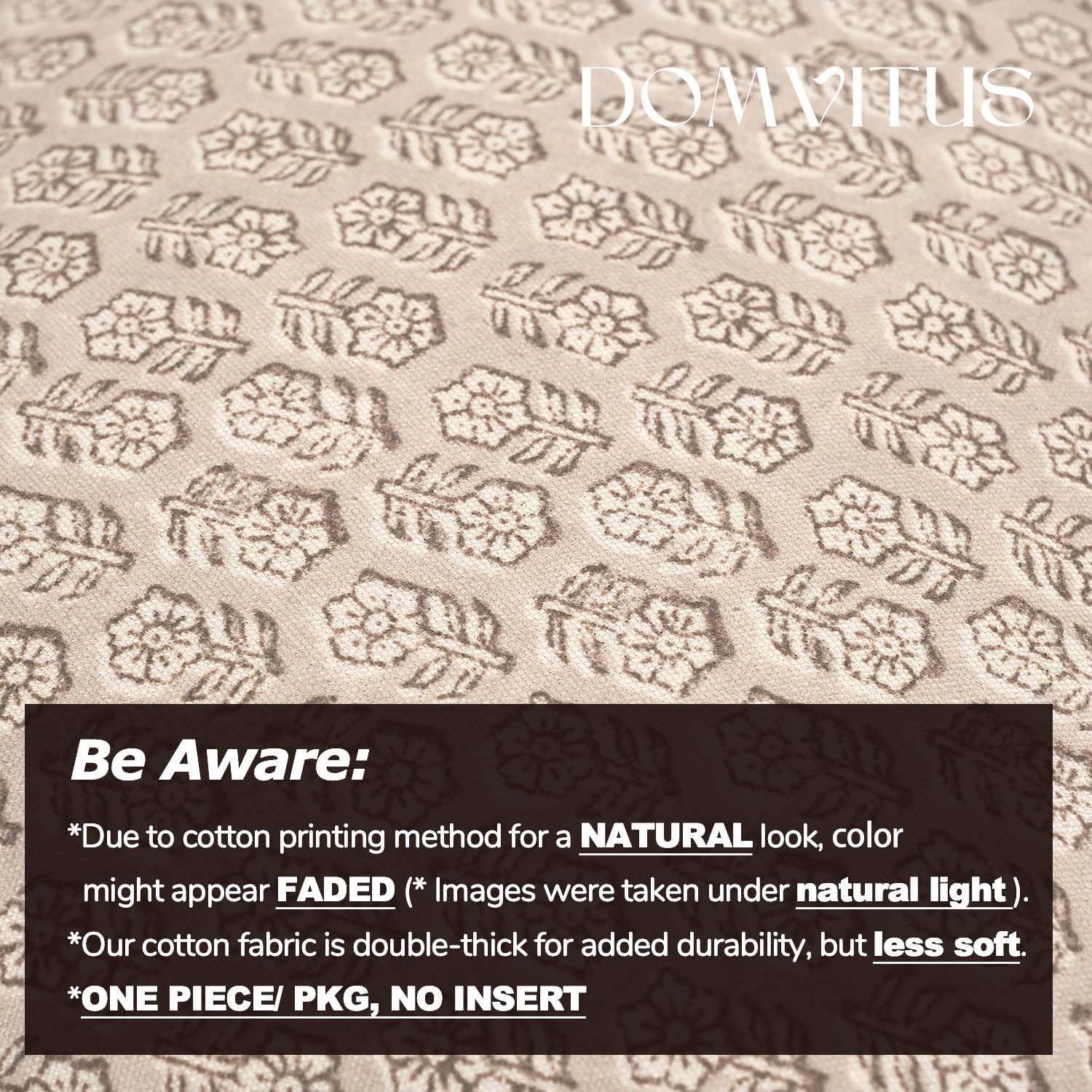 DOMVITUS Floral Pillow Covers, Pillow Covers 20x20, Couch Pillows for Living Room, Decorative Farmhouse Accent Print Throw Pillow Covers, 1PC, Cloud Cream - Image 3