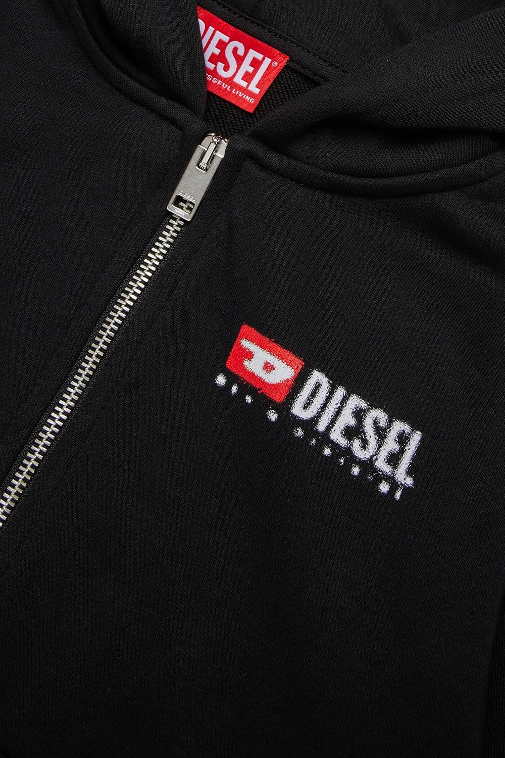 Diesel Boys' Hooded Sweatshirt With Zip and Denim Division Logo