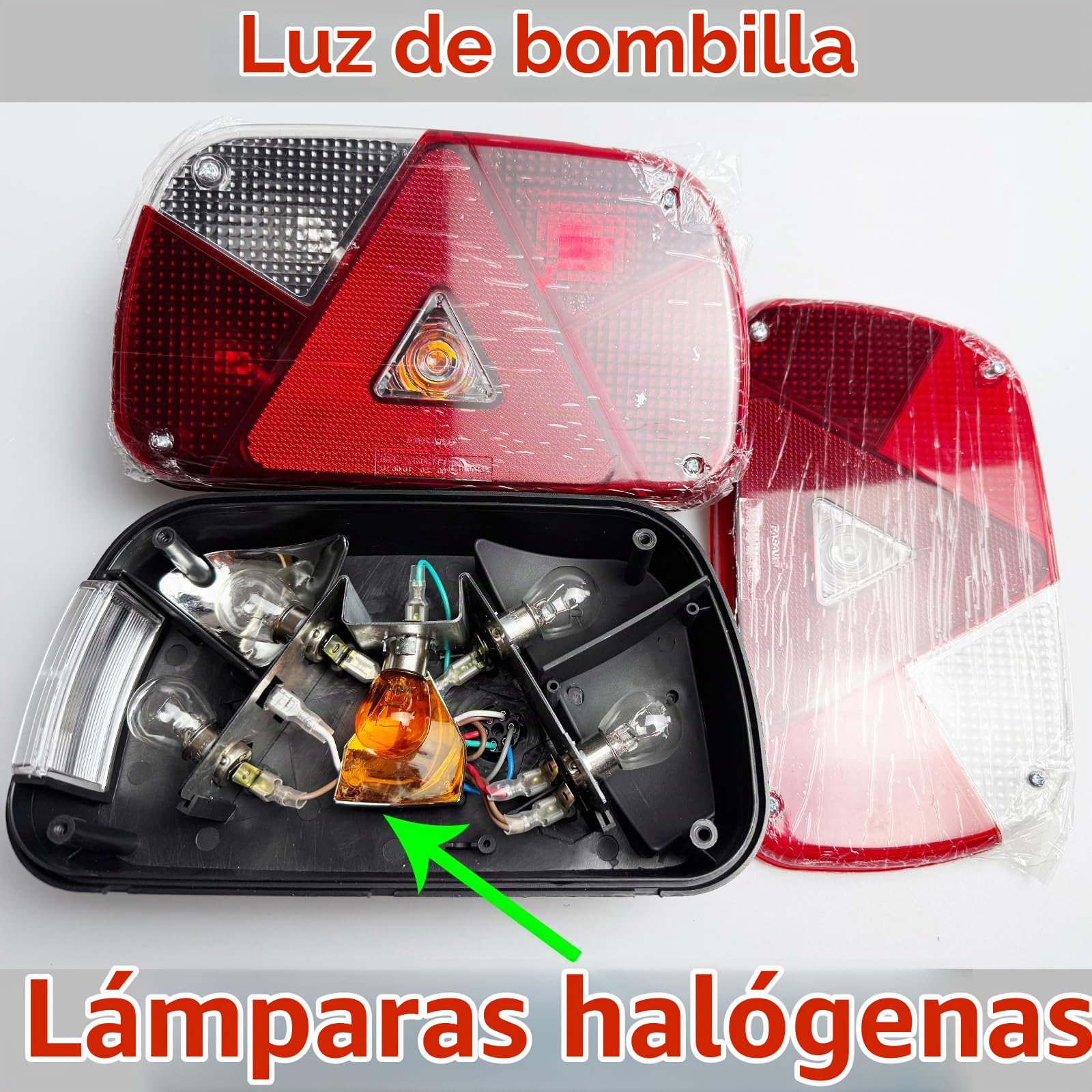 Kit Pilotos Traseros Remolque 12v,Precableada Conector 13pines Cable 4m con Conexión de Bayoneta de 2x6pines,Impermeable Homologado E11 7Funciones Luces Traseras de Remolque