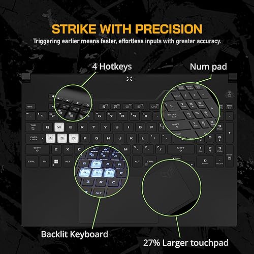 Miniatura 5 de Asus TUF F15 - Laptop para juegos WQHD de 15.6 pulgadas, 144 Hz, Intel 12th Core i7-12650H, gráficos NVIDIA GeForce RTX 3050, 32 GB DDR5 RAM, 1 TB