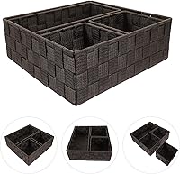 Vista 5 de LIFKOME Caja de almacenamiento de escritorio resistente, 4 cubos, cubos de acabado, cestas de almacenamiento, organizadores de automóvil