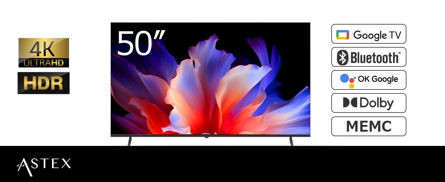 Amazon | ASTEX チューナーレステレビ 4K 50インチ Google TV Wi-Fi