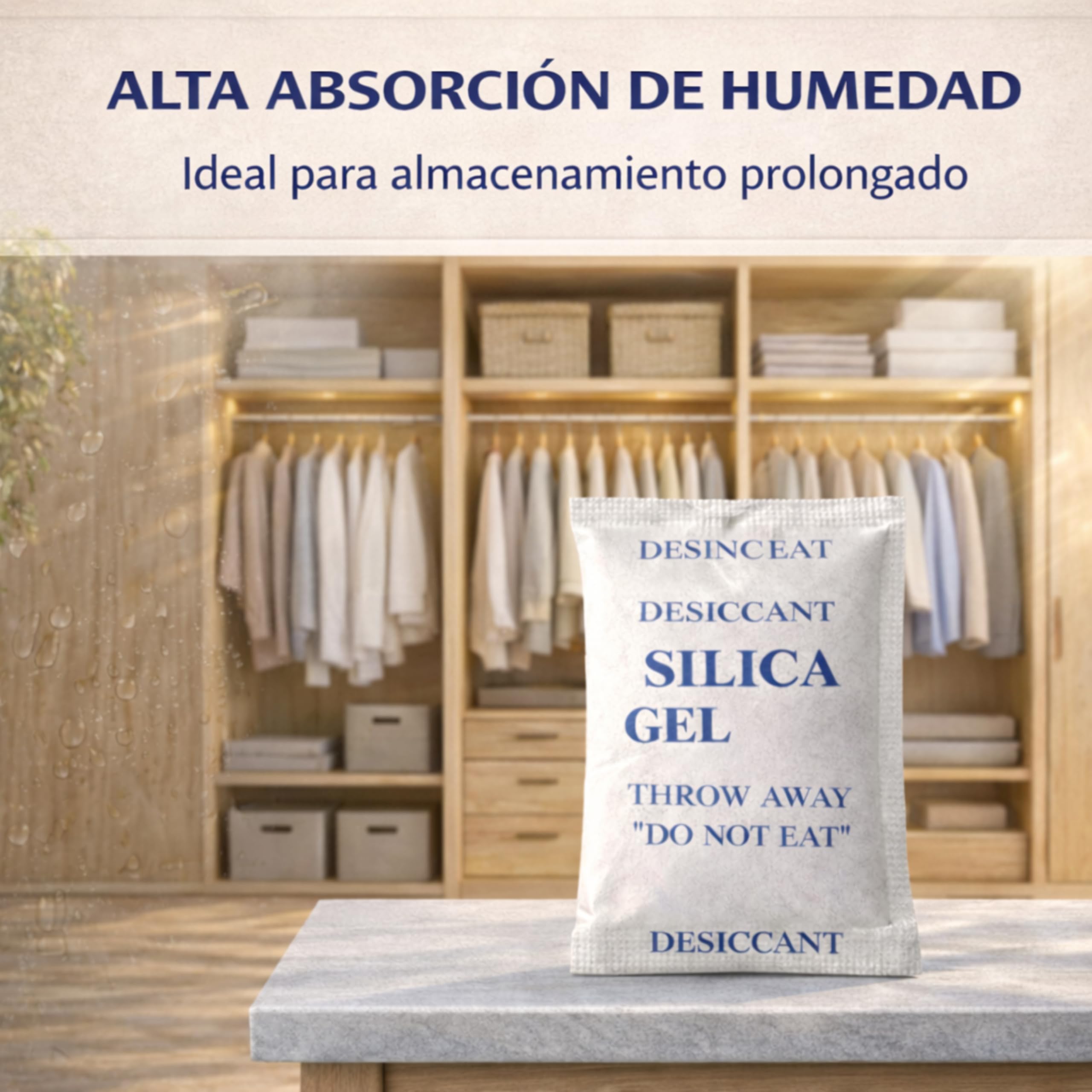 35 PCS Bolsas Desecantes Antihumedad – Activated Clay – Bolsas de Gel de Sílice/silica – Bolsitas Deshumificadoras absorbentes para Armarios y Cajones – Absorbe humedad de Armario