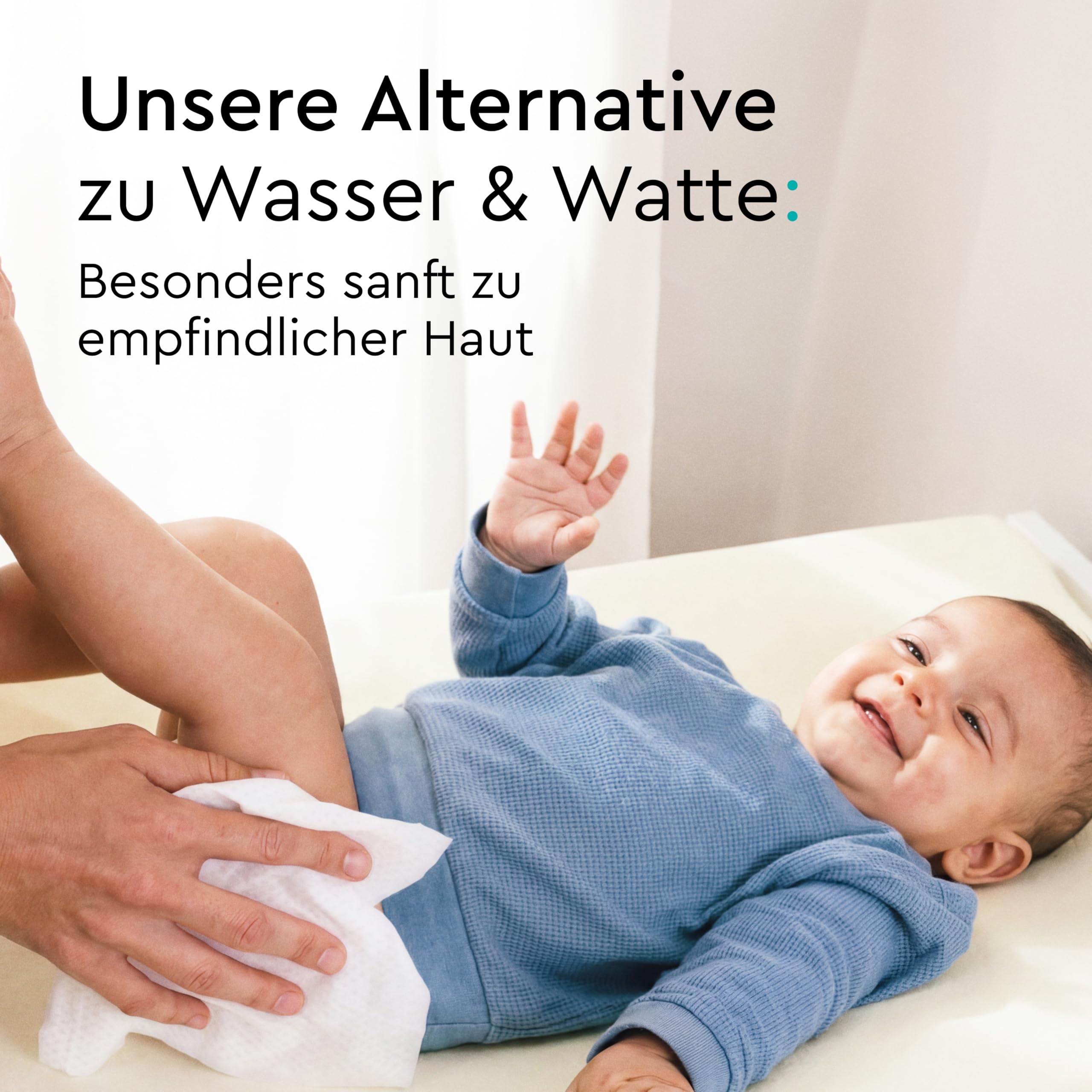 LILLYDOO Baby Feuchttücher mit 99% Wasser,extra großes Tuch, 576 Stück (8 x72), 100% plastikfrei, ohne Parfüme & mild wie Watte & Wasser,sanft reinigend für empfindliche Haut,Dermatologisch getestet
