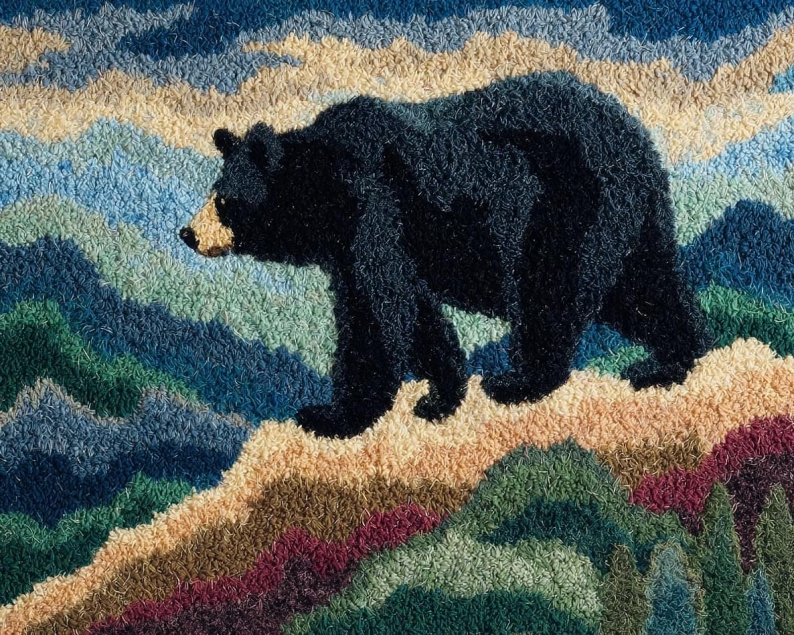 Wallphantom Brown Bears In The Forest Diy Craft Latch Hook Rug Kits,